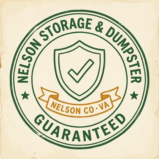 Nelson Storage and Dumpster guaranteed, Nelson County Virginia stamp